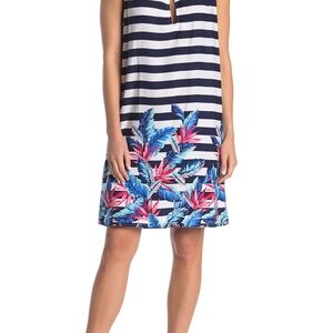 Tommy Bahama Blue Striped Flamingo Coverup Dress